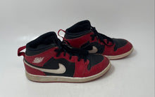 Load image into Gallery viewer, Nike Boys Air Jordan 1 Mid DQ8423-061 Red Black Lace-Up Sneakers Shoes Size 2Y

