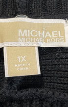 Load image into Gallery viewer, Michael Kors Womens Black Knitted Front Buckle Stretch Poncho Sweater Size 1X

