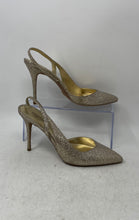 Load image into Gallery viewer, Michael Kors Womens Gold Color Pointed Toe Dress Slingback Heels Size 8 M
