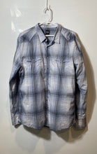 Load image into Gallery viewer, Hugo Boss Mens White Blue Plaid Long Sleeve Slim Fit Button-Up Shirt Size XXL
