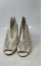 Load image into Gallery viewer, Vince Camuto Womens Acha Beige Leather Peep Toe Cutout Cone Pump Heels Size 9M
