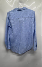 Load image into Gallery viewer, Zara Womens Blue White Swiss Dot Long Sleeve Regular Fit Button-Up Shirt Size M
