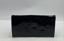 Load image into Gallery viewer, Christian Dior Parfums Womens Black Faux Patent Leather Makeup Clutch Bag Worn
