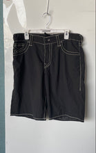 Load image into Gallery viewer, True Religion Mens Black Ricky Big T-Stitch Swim Board Shorts Size 33
