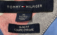 Load image into Gallery viewer, Tommy Hilfiger Mens Blue Short Sleeve Collared Slim-Fit Button-Up Shirt Size XL
