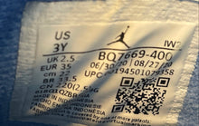 Load image into Gallery viewer, Nike Kids Air Jordan 4 Retro BQ7669-400 Blue Lace-Up Sneaker Shoes Size 3Y
