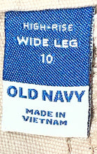 Load image into Gallery viewer, Old Navy Womens Beige High-Rise Regular Fit Wide-Leg Trouser Pants Size 10
