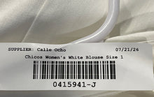 Load image into Gallery viewer, Chico's Womens White 3/4 Sleeve Collared Button-Up Shirt Size 1 With Tag
