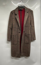 Load image into Gallery viewer, Express Womens Multicolor Plaid Knitted Long Sleeve Pockets Car Overcoat Size XS
