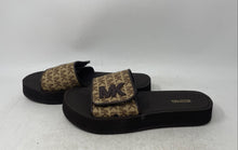Load image into Gallery viewer, Michael Kors Womens Brown Monogram Print Slip-On Slide Sandals Size 9M
