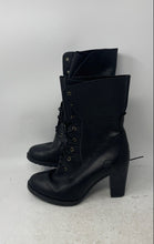 Load image into Gallery viewer, Timberland Womens 8622A Black Leather Lace-Up Block Heel Ankle Booties Size 8.5
