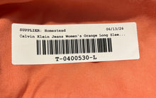 Load image into Gallery viewer, Calvin Klein Jeans Womens Orange Long Sleeve Collared Button-Up Shirt Size M
