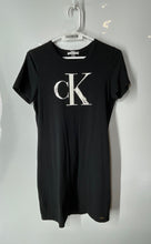Load image into Gallery viewer, Calvin Klein Womens Black Short Sleeve Crew Neck Pullover T-Shirt Dress Size S
