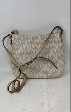 Load image into Gallery viewer, Michael Kors Womens White Signature Print Adjustable Strap Shoulder Bag
