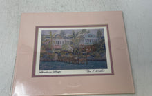 Load image into Gallery viewer, Watercolours Cottages Matted Signed Beach Scene Art Print By Pam E. Webb
