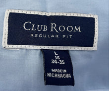 Load image into Gallery viewer, Club Room Mens Blue Long Sleeve Collared Regular Fit Dress Shirt Size Large
