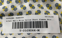 Load image into Gallery viewer, Alfani Mens White Yellow Geometric Print Short Sleeve Button-Up Shirt Size L
