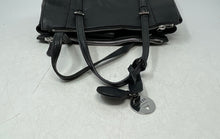 Load image into Gallery viewer, Guess Womens Black Monogram Inner Pockets Double Handle Magnetic Satchel Bag
