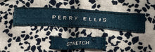 Load image into Gallery viewer, Perry Ellis Mens White Black Printed Long Sleeve Stretch Button-Up Shirt Size XL

