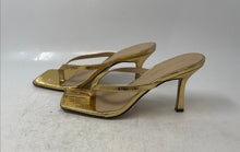 Load image into Gallery viewer, Dream Pairs Womens Gold Slip-On Square Toe Kitten Heels Flip Flop Sandals Sz 7.5
