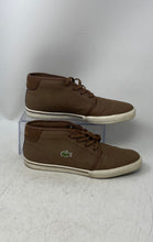 Load image into Gallery viewer, Lacoste Mens Ampthill 119 1 Brown Leather Lace-Up Mid Top Sneaker Shoes Size 10
