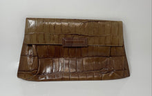 Load image into Gallery viewer, Ann Taylor Womens Brown Animal Print Inner Pockets Clutch Purse
