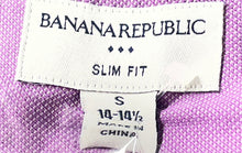 Load image into Gallery viewer, Banana Republic Mens Purple Cotton Slim Fit Spread Collar Dress Shirt Size Small
