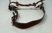 Load image into Gallery viewer, Kate Landry Womens White Brown Inner Pockets Adjustable Strap Hobo Handbag
