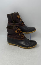 Load image into Gallery viewer, Sperry Womens Saltwater STS91176 Black Brown Leather Ankle Duck Boots Size 9
