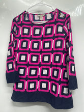 Load image into Gallery viewer, Banana Republic Womens Pink Multi Geometric Print 3/4 Sleeve Blouse Top Size M
