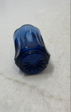 Load image into Gallery viewer, Vintage Cobalt Blue Pressed Glass Scalloped Edge Toothpick Holder
