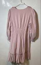 Load image into Gallery viewer, Calvin Klein Womens Lilac Crinkled Long Sleeve V-Neck Short Mini Dress Size 6
