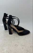 Load image into Gallery viewer, Vince Camuto Womens Black Leather Buckle Block Ankle Strap Heels Size 7
