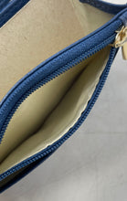 Load image into Gallery viewer, Valentina Womens Blue Leather Inner Divider Flap Compact Bifold Wallet
