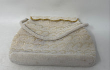 Load image into Gallery viewer, Unbranded Womens White Beaded Lined Flap Over Mini Top Handle Bag
