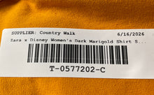 Load image into Gallery viewer, Zara X Disney Womens Dark Marigold Yellow Short Sleeve Pullover T-Shirt Size M
