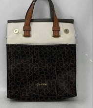 Load image into Gallery viewer, Calvin Klein Womens Brown Beige Signature Print Leather Convertible Backpack
