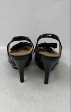 Load image into Gallery viewer, Cole Haan Womens Black Bow Peep Toe High Stiletto Slingback Heels Size 7B
