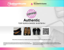 Load image into Gallery viewer, Authentic Tory Burch Womens Chelsea Black Wedge Pump Heels Size 8.5M Damaged
