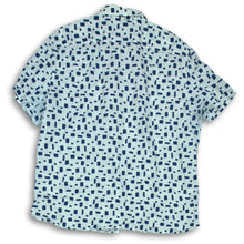 Load image into Gallery viewer, Perry Ellis Mens White Navy Blue Geometric Short Sleeve Button-Up Shirt Size XXL
