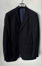 Load image into Gallery viewer, Hugo Boss Mens Blue Striped Single-Breasted Three-Button Blazer Size 42 L
