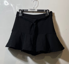 Load image into Gallery viewer, Zara Womens Black Self-Tie Waist Belt Culotte Short Skater Skirt Size Small
