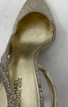 Load image into Gallery viewer, Michael Kors Womens Gold Color Pointed Toe Dress Slingback Heels Size 8 M

