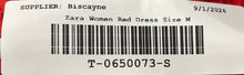Load image into Gallery viewer, Zara Womens Red Sleeveless Round Neck Stretch Back-Zip Mini Dress Size M
