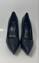 Load image into Gallery viewer, Jennifer Lopez Womens Black Leather Pointed Toe Stiletto Platform Heels Size 10
