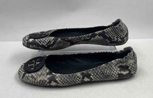 Load image into Gallery viewer, Authentic Tory Burch Womens Black Gray Snakeskin Ballet Flats Size 10.5M Damaged
