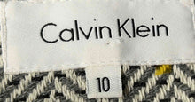 Load image into Gallery viewer, Calvin Klein Womens White Gray Herringbone Open Front Cropped Jacket Size 10
