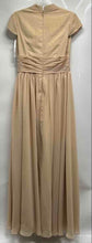 Load image into Gallery viewer, JJ's House Womens Beige Cap Sleeve V-Neck Back Zip Long Maxi Dress Size Large
