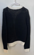 Load image into Gallery viewer, Karl Lagerfeld Womens Black White Knitted Long Sleeve Cardigan Sweater Size M
