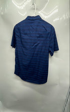 Load image into Gallery viewer, Armani Exchange Mens Blue Striped Short Sleeve Slim Fit Button-Up Shirt Size M

